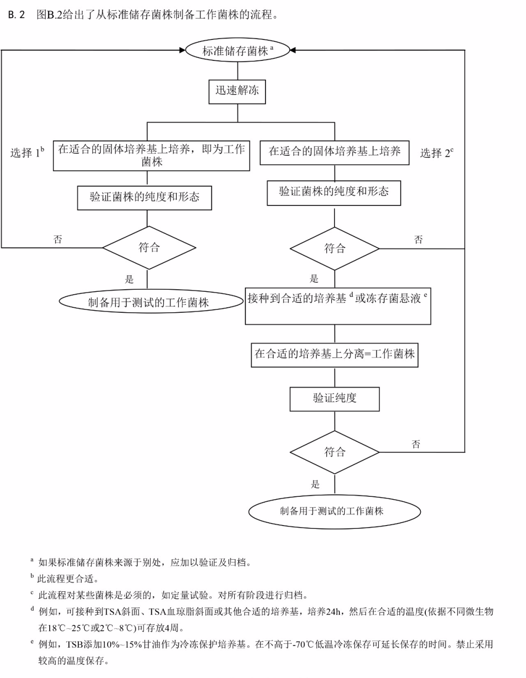 標準儲存菌株制備工作菌株流程
